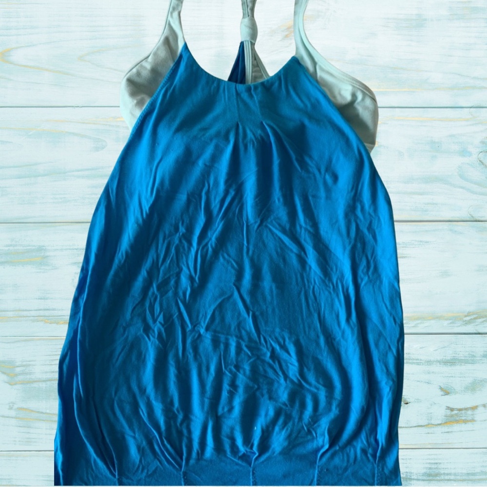 Lululemon Athletica Blue and White Tank Top